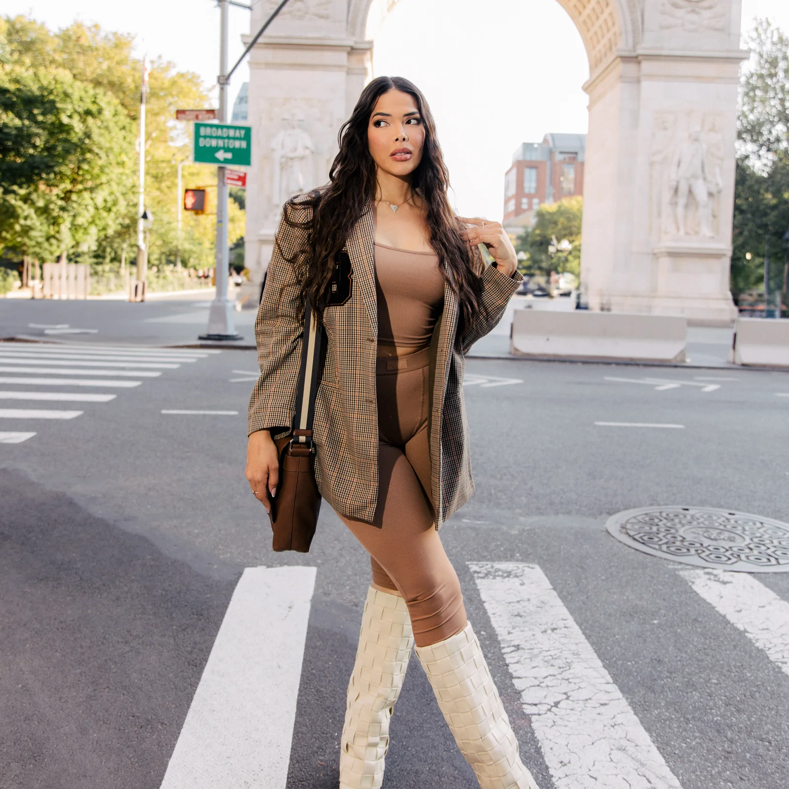 Lounge Ribbed Knit 2-Piece in Earthy Brown - Image 2