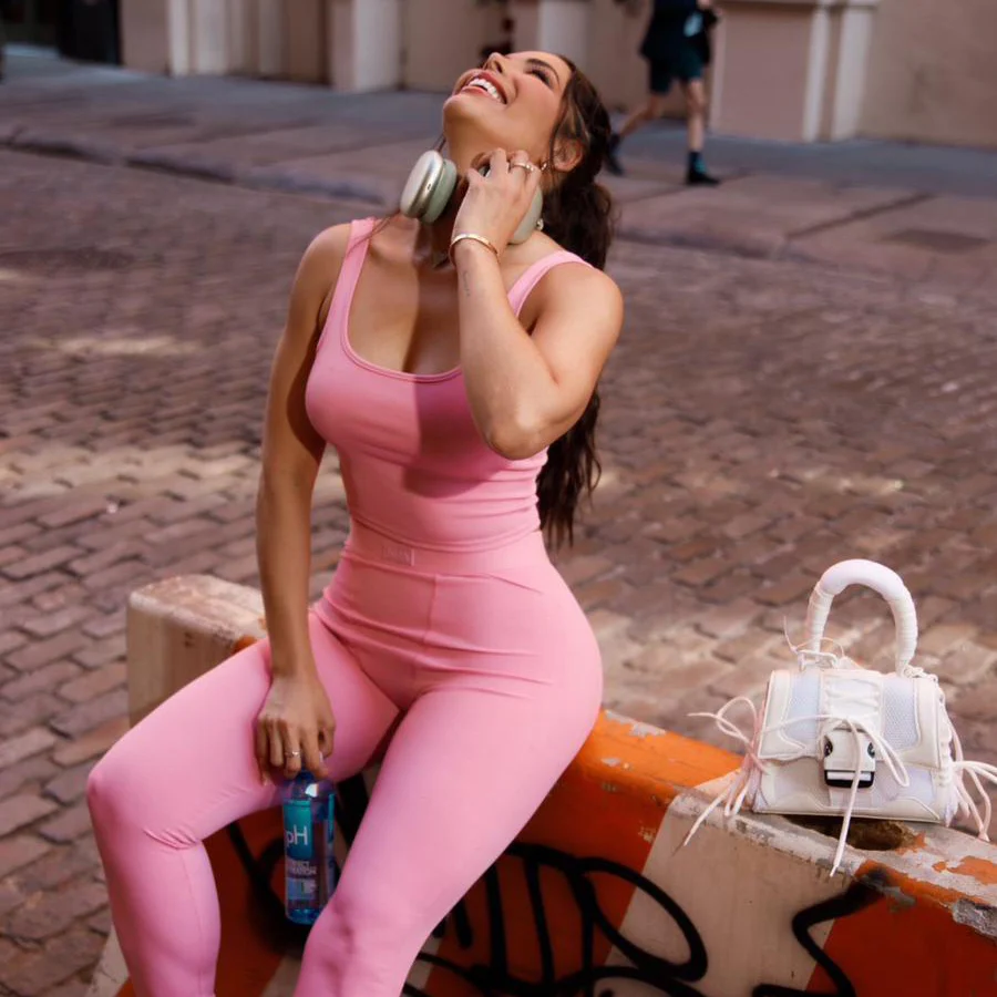 Lounge Ribbed Knit 2-Piece in Pink - Image 5