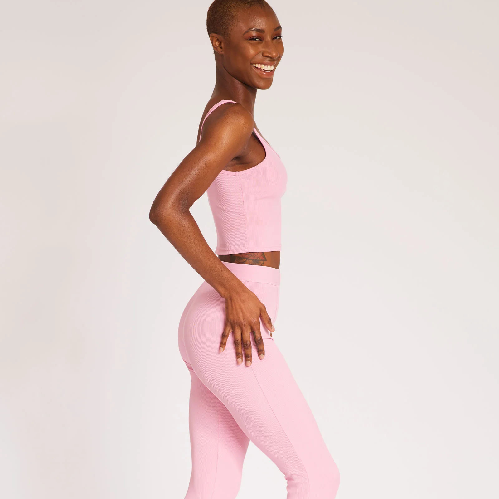 Lounge Ribbed Knit 2-Piece in Pink - Image 2